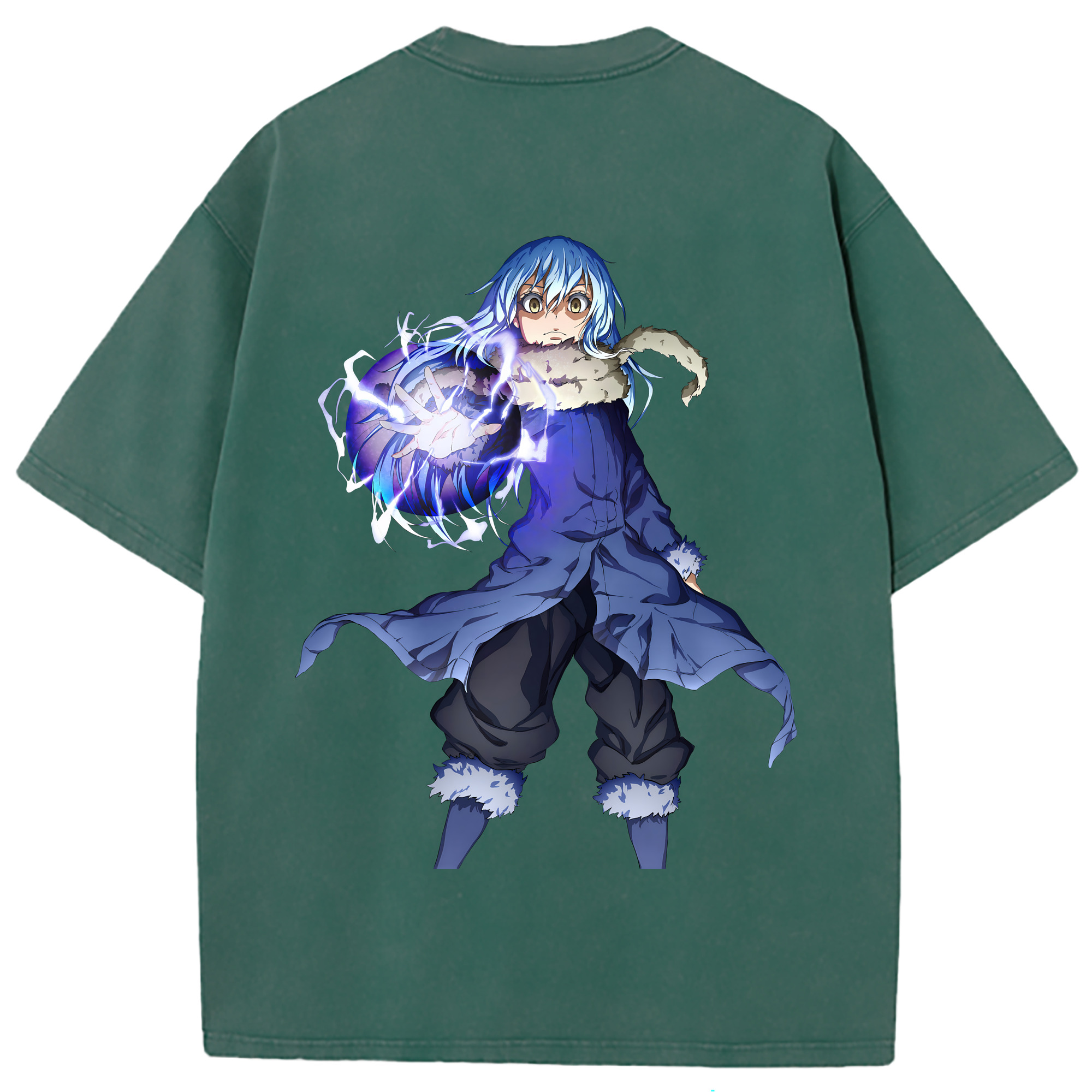 （画像用） 転スラ Regarding Reincarnated to Slime 綿100% ヴィンテージ風 半袖Tシャツ（背面プリント）